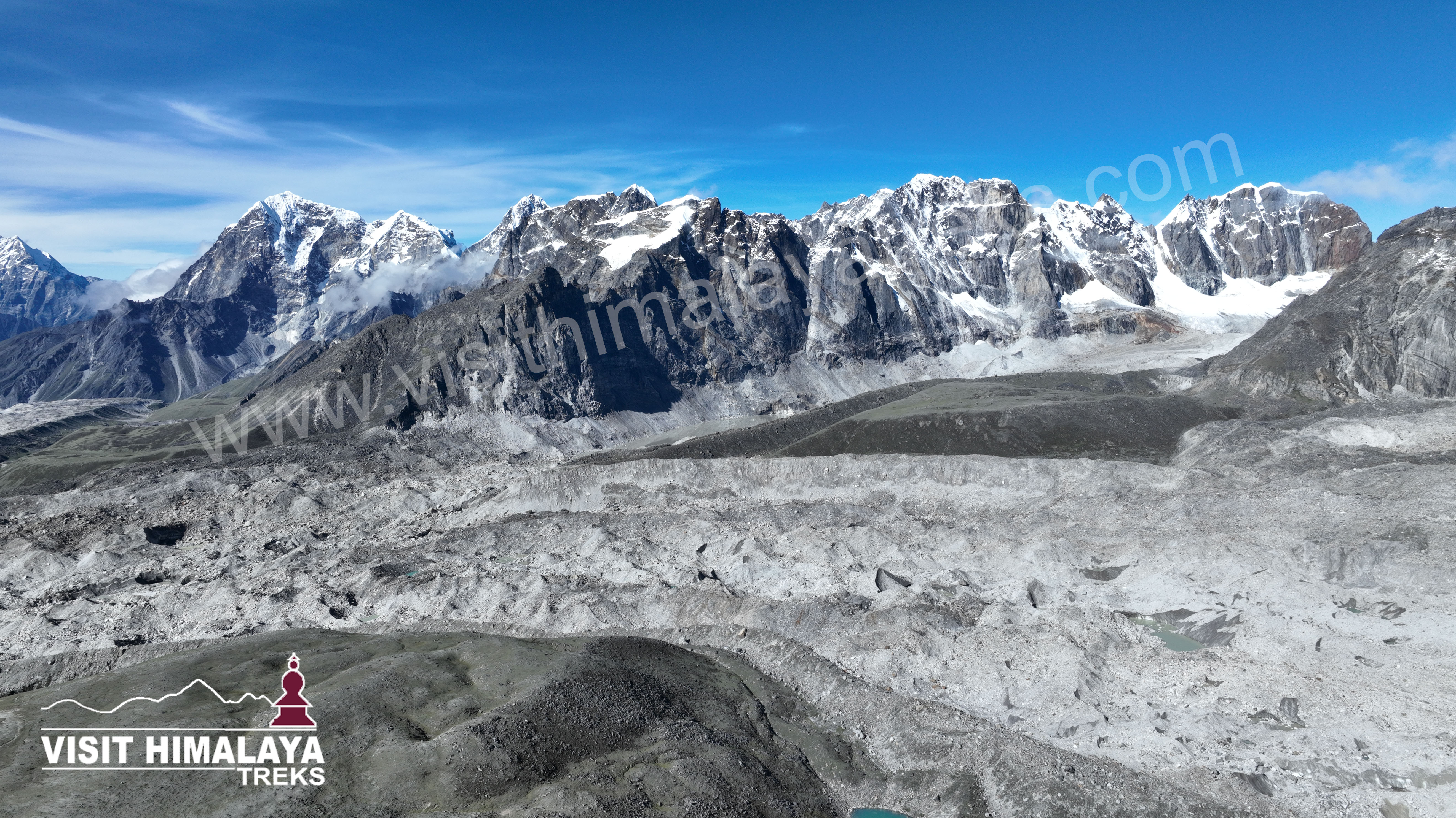 Glacial View of Everest Base Camp from Gorekshep